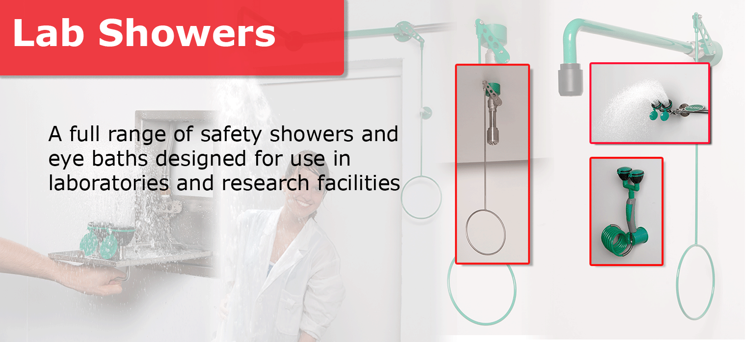 Classic line laboratory safety shower with eye wash